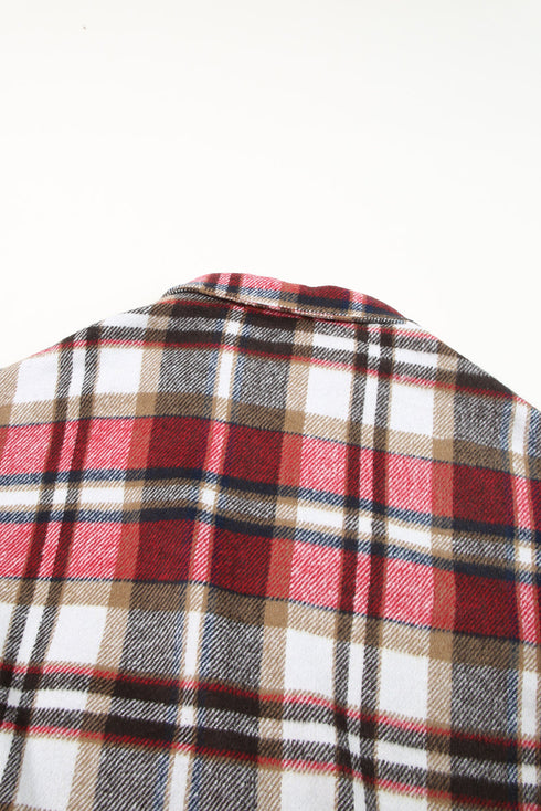 Plaid Button Up Lapel Jacket